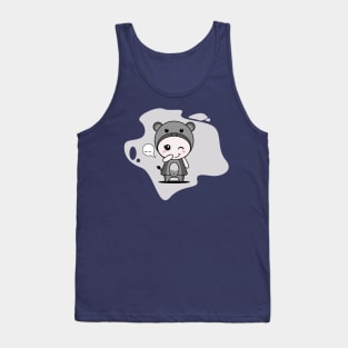 Cute Hippopotamus Character Tank Top